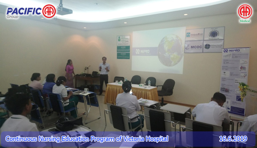 AA Medical Products Ltd, Pacific-AA Group and Nipro Sale Thailand jointly supported and participated the Continuous Nursing Education - CNE program of Victoria Hospital